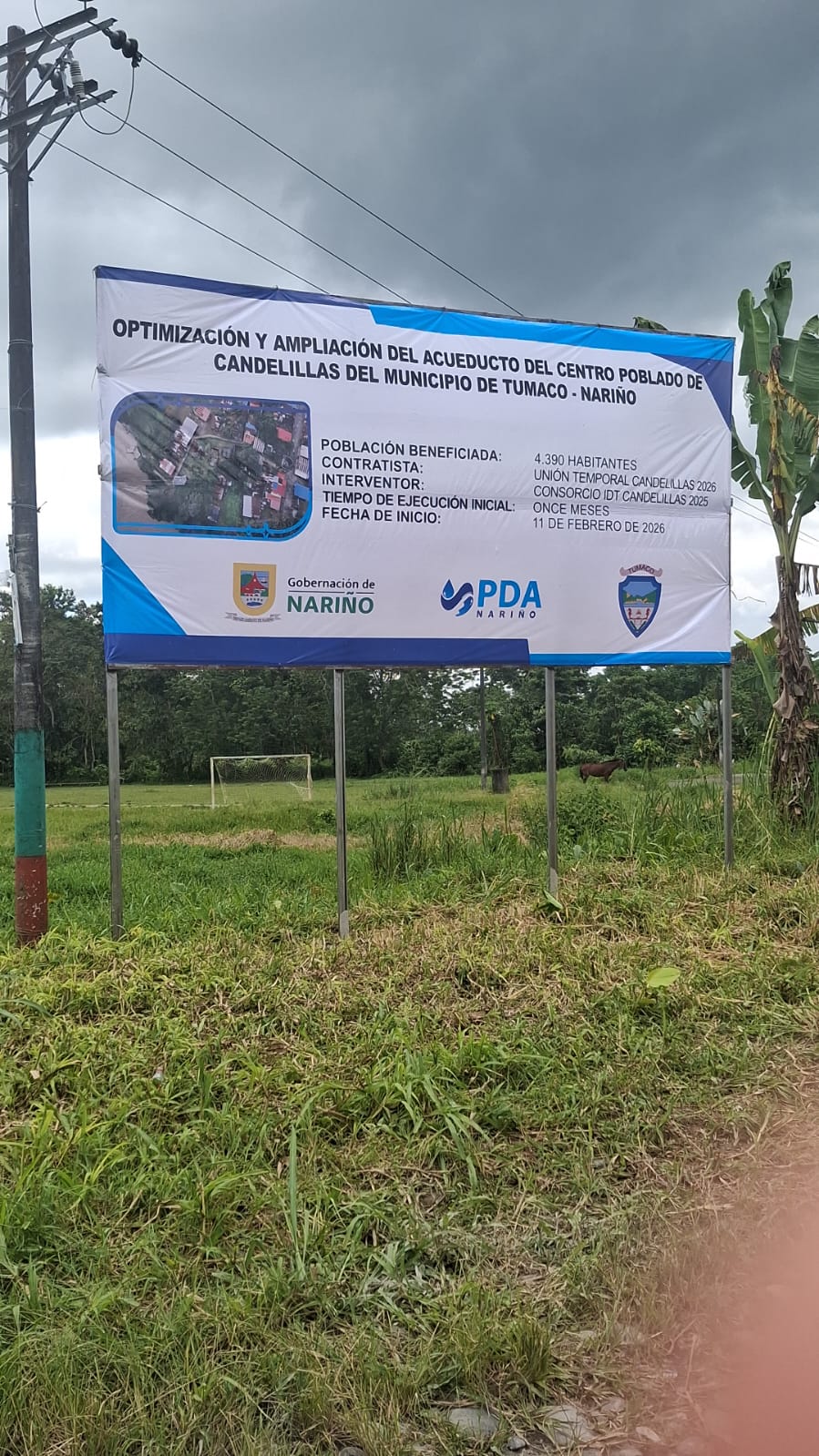 OPTIMIZACIÓN Y AMPLIACIÓN DEL ACUEDUCTO DEL CENTRO POBLADO DE CANDELILLAS DEL MUNICIPIO DE TUMACO, DEPARTAMENTO NARIÑO